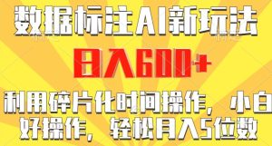 数据标注AI新玩法,利用碎片化时间操作,日入600+-创业资源网