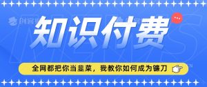 2024最新知识付费项目，小白也能轻松入局，全网都在教你做项目，我教你做镰刀【揭秘】-创业资源网