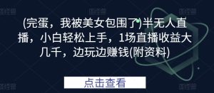 (完蛋,我被美女包围了)半无人直播,小白轻松上手,1场直播收益大几千,边玩边赚钱(附资料)-创业资源网