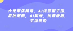 大佬带你起号,AI运营型主播,底层逻辑,AI起号,运营晋级,主播进阶-创业资源网