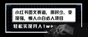 小红书图文赛道,用时少,变现强,懒人小白必入项目,轻松实现月入1w+-创业资源网