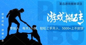 某迅搬砖项目，0投入，每天3小时月入5000+上不封顶-创业资源网