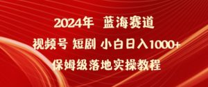 2024年视频号短剧新玩法小白日入1000+保姆级落地实操教程【揭秘】-创业资源网