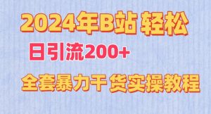 2024年B站轻松日引流200+的全套暴力干货实操教程【揭秘】-创业资源网