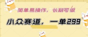 小众赛道，一单299.简单易操作，长期可做【揭秘】-创业资源网