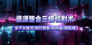 快手付费进群+网盘收割+引流私域_资源整合三倍收割术-创业资源网