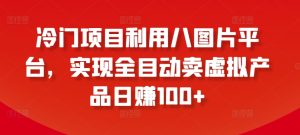 冷门项目利用八图片平台,实现全目动卖虚拟产品日赚100+【揭秘】-创业资源网