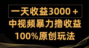 中视频暴力撸收益,日入3000+,100%原创玩法,小白轻松上手多种变现方式-创业资源网