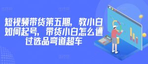 价值2980短视频带货第五期，教小白如何起号，带货小白怎么通过选品弯道超车-创业资源网