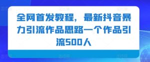 全网首发教程,最新抖音暴力引流作品思路一个作品引流500人-创业资源网