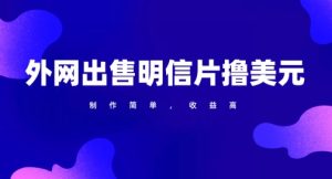 通过外网出售明信片赚取美元，制作简单，收益高，项目简单-创业资源网