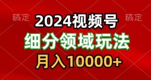 2024视频号分成计划细分领域爆款搬运玩法，每天5分钟，月入1W+-创业资源网