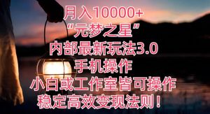月入10000+“元梦之星”内部最新玩法3.0.手机操作,小白工作室皆可操作,稳定高效变现法则!-创业资源网