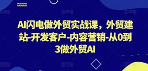 AI闪电做外贸实战课,外贸建站-开发客户-内容营销-从0到3做外贸AI-创业资源网