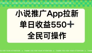 小说推广APP拉新，单日收益550，全民可操作-创业资源网
