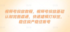 微信视频号推广实例教程,微信视频号推广基础认知健全输通,快速建模添加标签,控住建成投产控住账户-创业资源网