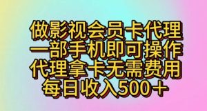 做影视剧VIP卡代理商,一部手机即可操作,代理商拿卡不用花费,每日收益五百-创业资源网