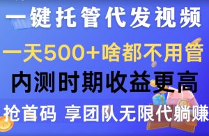 一键代管代发货短视频,一天500 什么都不管,内侧阶段收益更高,抢首码,享精英团队无限代躺着赚钱-创业资源网
