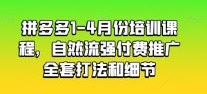 拼多多平台1-4月份培训内容，自然流强付费流量整套玩法细节-创业资源网