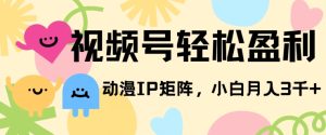 视频号轻松盈利，动漫IP矩阵，小白也能月入3000+!-创业资源网