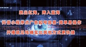 抖音小程序点广告项目,起号容易,简单易操作,开播就见有收益【揭秘】-创业资源网