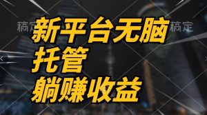 最新平台一键托管，躺赚收益分成，配合管道收益，收入无上限-创业资源网
