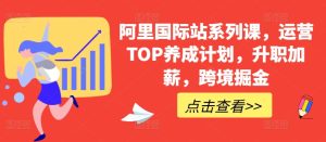 阿里国际站系列课,运营TOP养成计划,升职加薪,跨境掘金-创业资源网