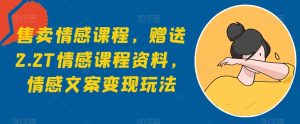 出售情感课程,赠予2.2T情感课程材料,情感文案转现游戏玩法-创业资源网