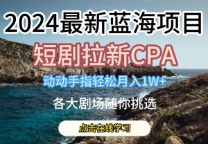 2024全新瀚海项日,短剧剧本引流CPA,动动手轻轻松松月入1W,全各大剧场任你选择【揭密】-创业资源网