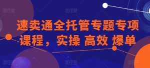 全球速卖通全托管专题讲座重点课程内容,实际操作 高效率 打造爆款-创业资源网