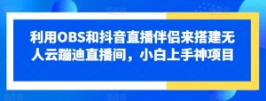 运用OBS和抖音直播伴侣来搭建没有人云蹦迪直播房间,小白上手神新项目-创业资源网