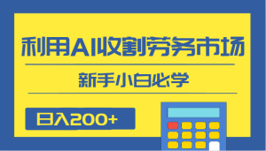 日入200 ,运用AI收种人力资源市场项目,新手入门必会-创业资源网