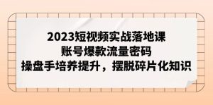 2023短视频实战落地课,账号爆款流量密码,操盘手培养提升,摆脱碎片化知识-创业资源网