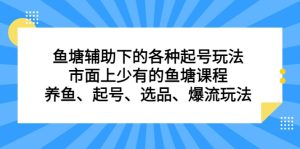 鱼塘 辅助下的各种起号玩法,市面上少有的鱼塘课程 养鱼 起号 选品 爆流-创业资源网