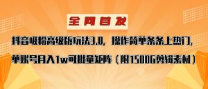 抖音涨粉专业版游戏玩法，使用方便一条条抖音上热门，单账户月入1w-创业资源网