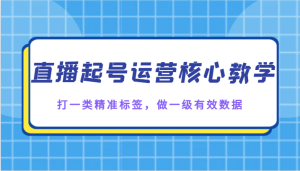 直播间养号运营核心课堂教学,打一类精确标识,做一级有效数据-暖阳网-优质付费教程和创业项目大全-创业资源网