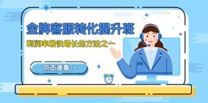 金牌客服-转化提升班,利润率最快增长的方法之一-创业资源网