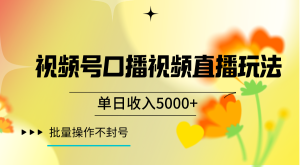 微信视频号口播视频直播玩法单日收益5000 ,一种能够运单号不断实际操作游戏的玩法-创业资源网