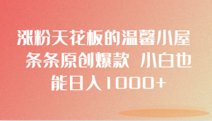 增粉吊顶的温馨小屋 一条条原创设计爆品 新手也可以日入1000-创业资源网