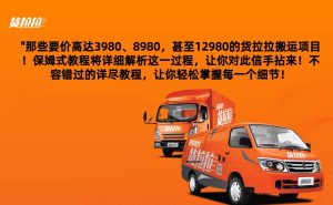 外边开价达到3980乃至12980的货拉拉搬运新项目,跟踪服务实例教程分析整个过程-创业资源网