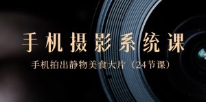 0基础手机摄影系统课，手机拍出静物美食大片-创业资源网