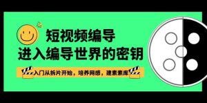 短视频编导,进到导演这个世界的密匙,新手入门从拆片逐渐,塑造网感,建素素库-创业资源网