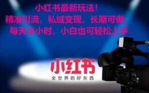小红书的全新游戏玩法!精准引流方法,私域变现,长期性能做,每天一小时,新手也可以快速上手-创业资源网