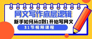 网文写作底层逻辑,新手如何从0到1开始写网文-创业资源网