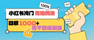 小红书的小众 竞价游戏玩法 日收1000  也不耽误引流方法 能够做店铺 能做公域-创业资源网