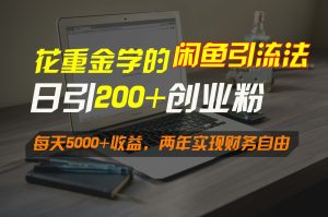 花大价钱学得闲鱼引流法,日引流方法300 自主创业粉,每日5000 盈利,2年实现财富自由-创业资源网