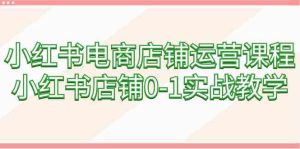 小红书电商店铺运营课程,小红书店铺0-1实战教学-创业资源网