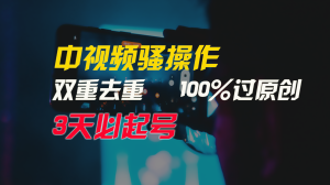 中视频迷之操作,双向去重复100%过原创设计,3天比必养号,简易没脑子,月入3W-创业资源网