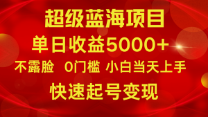 2024超级蓝海项目 单日收益5000+ 不露脸小游戏直播,小白当天上手,快手起号变现-创业资源网
