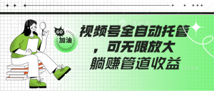 微信视频号自动式代管,有手机微信就可做的项目,可放大化躺着赚钱管道收益-创业资源网